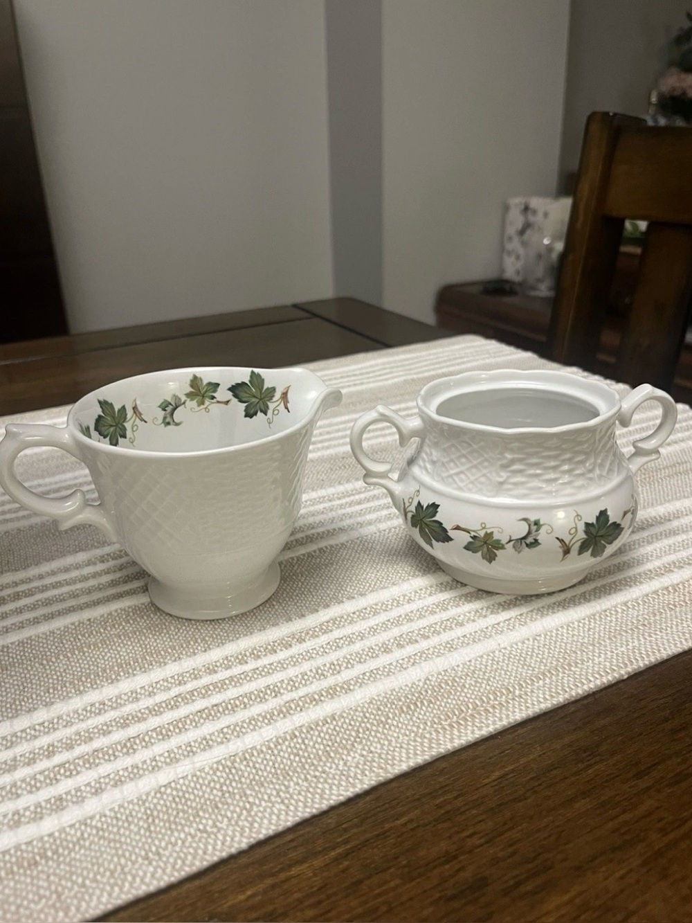 Vintage Simpsons Concord Ironstone Creamer Sugar Bowl England